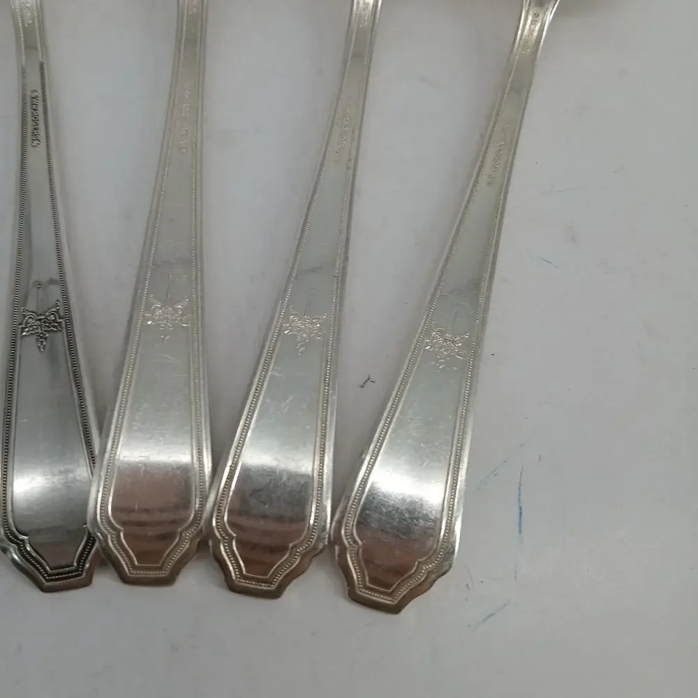 7X Serving ROGERS Extra Plate SilverPlate CHALFONTE Fork Spoons Ladle Flatware